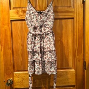 Trixxi White and Red Spaghetti Strap Mini Sundress